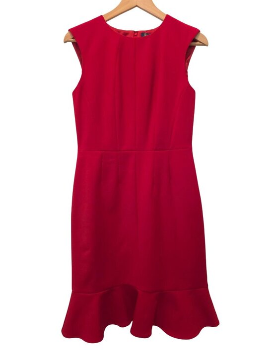 Brooks Brothers Dresses & Skirts - Brooks Brothers Red Sleeveless Ruffle Hem Wool Blend Lined Dress Women's Sz 6